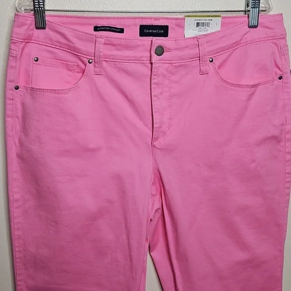 Charter Club Lexington Pink Straight Leg Jeans Size 12 NWT - Picture 3 of 5